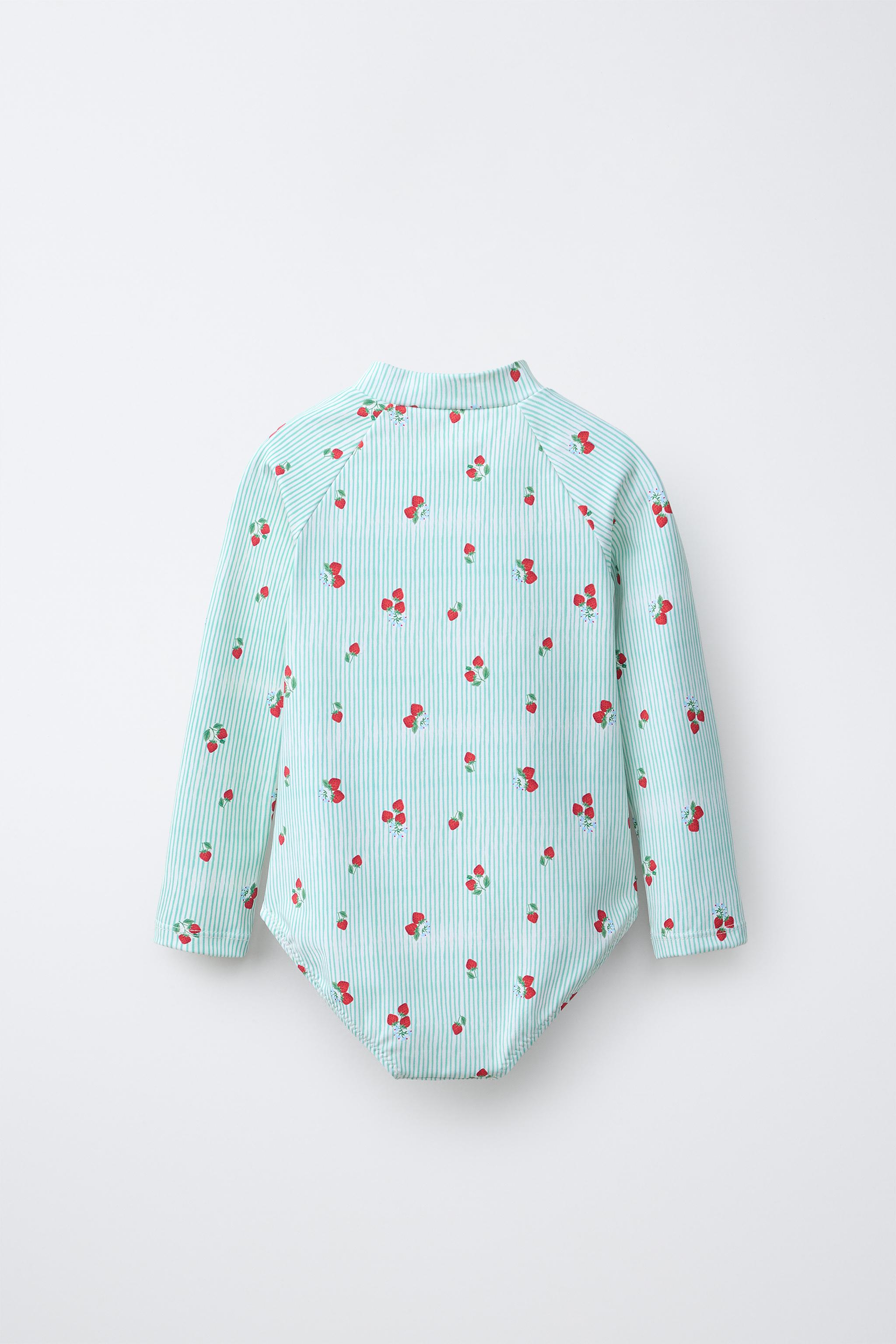 1-6 ANS/ MAILLOT DE BAIN FRAISES ET RAYURES